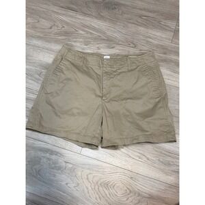 GAP Downtown Khaki Shorts Womens 12 Tan Stretch Cotton Chino Mid Rise 4.5 Inseam